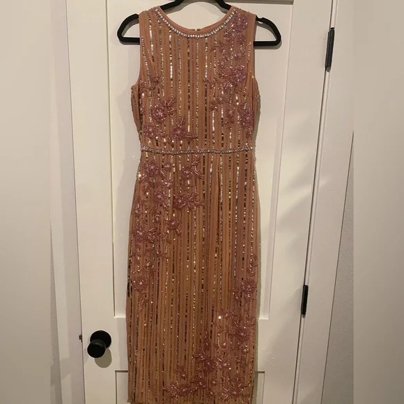 Mac Duggal evening midi gown, dusty rose, Size 2 - Picture 3 of 5